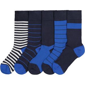 Set van 5 paar sokken, verschillend motief LA REDOUTE COLLECTIONS. Katoen materiaal. Maten 39/42. Blauw kleur