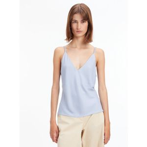 Caraco met V-hals en spaghettibandjes CALVIN KLEIN. Polyester materiaal. Maten 36 FR - 34 EU. Blauw kleur