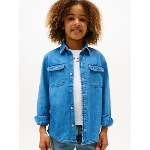 Hemd in denim TOMMY HILFIGER. Katoen materiaal. Maten 16 jaar - 162 cm. Blauw kleur