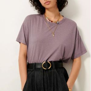 T-shirt met korte mouwen en ronde hals TOO SESSUN. Tencel/lyocell materiaal. Maten S. Violet kleur