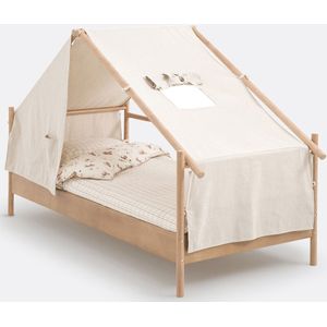 Caban bed met doek, Andy LA REDOUTE INTERIEURS. Hout, medium (MDF) materiaal. Maten 90 x 190 cm. Beige kleur