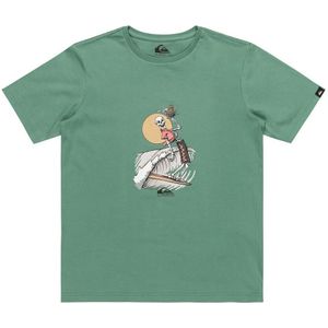 T-shirt met korte mouwen QUIKSILVER. Katoen materiaal. Maten 14 jaar - 162 cm. Groen kleur