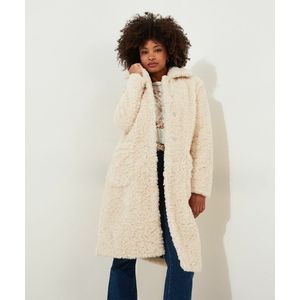 Lange jas in sherpa JOE BROWNS. Imitatie bont materiaal. Maten 38 FR - 36 EU. Beige kleur