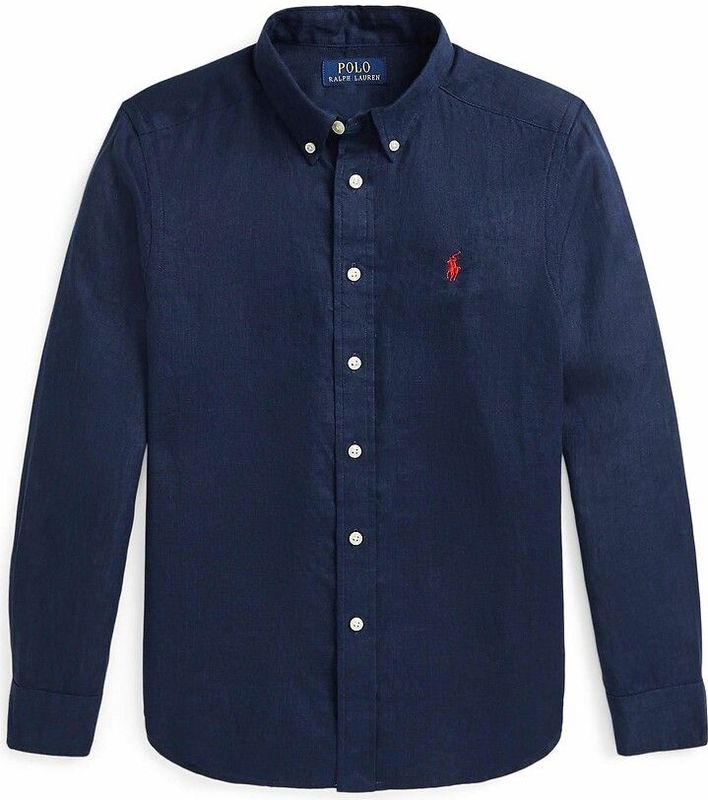 Hemd met lange mouwen in linnen POLO RALPH LAUREN. Katoen materiaal. Maten L. Blauw kleur