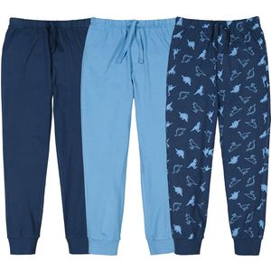 Set van 3 pyjamabroeken LA REDOUTE COLLECTIONS. Katoen materiaal. Maten 8 jaar - 126 cm. Blauw kleur