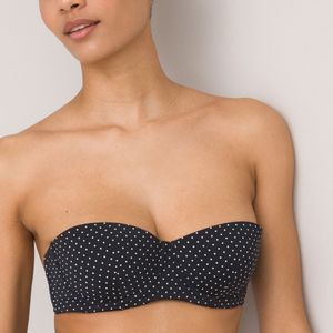 Bandeau-BH met softings, Ceillia LA REDOUTE COLLECTIONS. Microvezel materiaal. Maten 95D FR - 80D EU. Zwart kleur