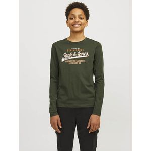 T-shirt met lange mouwen JACK & JONES JUNIOR. Katoen materiaal. Maten 12 jaar - 150 cm. Groen kleur