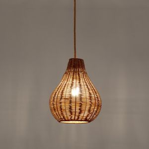 Hanglamp in rotan Ø22 cm, Isao LA REDOUTE INTERIEURS. Rotan materiaal. Maten één maat. Beige kleur