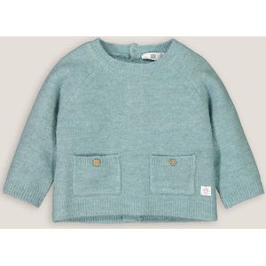 Trui in fijn tricot met ronde hals LA REDOUTE COLLECTIONS. Katoen materiaal. Maten 18 mnd - 81 cm. Groen kleur