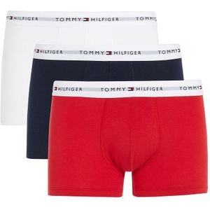 Set van 3 effen boxershorts TOMMY HILFIGER. Katoen materiaal. Maten XL. Blauw kleur