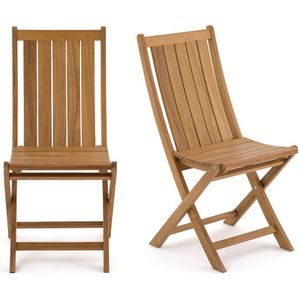 Set van 2 plooibare tuinstoelen in acacia, Palera LA REDOUTE INTERIEURS.  materiaal. Maten één maat. Beige kleur