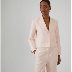 Spencer jasje, in katoen en linnen LA REDOUTE COLLECTIONS. Katoen materiaal. Maten 42 FR - 40 EU. Roze kleur