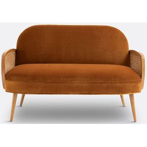 Buisseau - Fauteuil - Oranje - Fluweel - Vlechtwerk