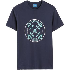 T-shirt korte mouwen, grafisch OXBOW. Katoen materiaal. Maten L. Blauw kleur