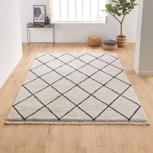 Het tapijt in berberstijl XL, Jiraya LA REDOUTE INTERIEURS. Polypropyleen materiaal. Maten 240 x 330 cm. Wit kleur