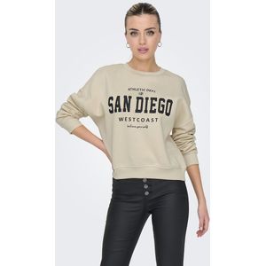 Sweater met ronde hals ONLY. Katoen materiaal. Maten L. Beige kleur
