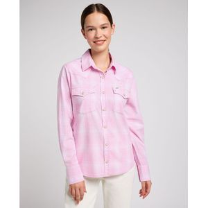 Bedrukte blouse LEE. Katoen materiaal. Maten L. Roze kleur