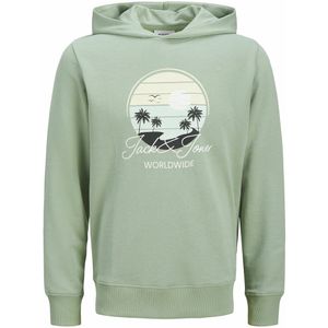 Hoodie met print JACK & JONES. Katoen materiaal. Maten S. Groen kleur