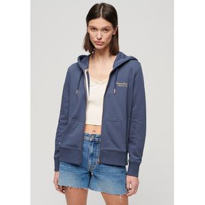 Lichte zip-up hoodie Essential Logo SUPERDRY. Katoen materiaal. Maten 38 FR - 36 EU. Blauw kleur