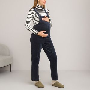 Zwangerschapssalopette, in geribd fluweel LA REDOUTE COLLECTIONS. Katoen materiaal. Maten 46 FR - 44 EU. Blauw kleur