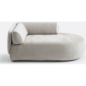 Longchair, rechts, dik fluweel, Méridiano LA REDOUTE INTERIEURS. Velours épais materiaal. Maten rechterhoek. Kastanje kleur