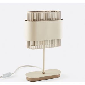 Dubbele tafellamp in metaal, Leila LA REDOUTE INTERIEURS. Metaal materiaal. Maten één maat. Beige kleur