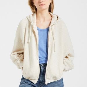 Zip-up Hoodie ITONAY AMERICAN VINTAGE. Katoen materiaal. Maten M/L. Beige kleur