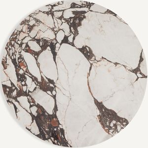 Rond tafelblad van keramiek Ø120 cm, Tirondo AM.PM. Keramiek materiaal. Maten 6 personen. Wit kleur