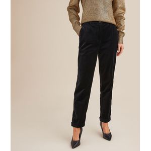 Chino broek in fluweel ANNE WEYBURN. Katoen materiaal. Maten 52 FR - 50 EU. Zwart kleur