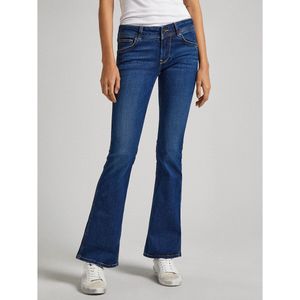 Flare jeans, slim fit, lage taille PEPE JEANS. Denim materiaal. Maten Maat 27 US - Lengte 32. Blauw kleur
