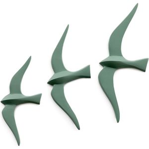 Set van 3 decoratieve vogels voor aan de wand, Tuga LA REDOUTE INTERIEURS. Metaal materiaal. Maten één maat. Groen kleur