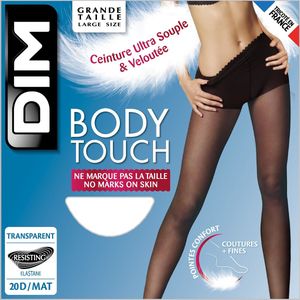 Panty's Body Touch voile 20 Denier DIM. Microvezel materiaal. Maten T3. Zwart kleur