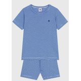 Gestreepte pyjashort in katoen PETIT BATEAU. Katoen materiaal. Maten 6 jaar - 114 cm. Blauw kleur