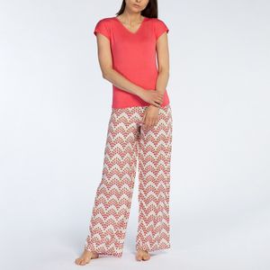 Pyjama met korte mouwen, in viscose Kilim MELISSA BROWN. Viscose materiaal. Maten L. Roze kleur