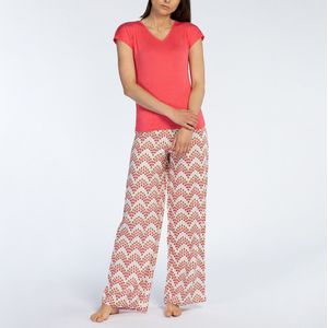 Pyjama met korte mouwen, in viscose Kilim MELISSA BROWN. Viscose materiaal. Maten XL. Roze kleur