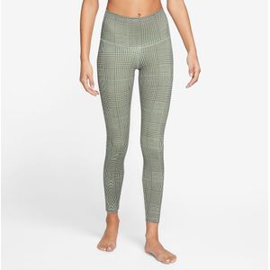 Legging, hoge taille, geruit motief NIKE. Polyester materiaal. Maten XS. Groen kleur