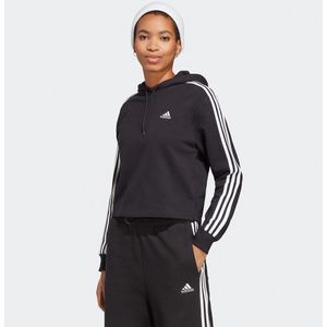 Cropped hoodie Essentials 3-Stripes ADIDAS SPORTSWEAR. Katoen materiaal. Maten M. Zwart kleur