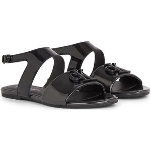 Platte sandalen in leer CALVIN KLEIN JEANS. Leer materiaal. Maten 38. Zwart kleur