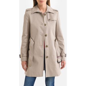 Halflange trenchcoat met knoopsluiting en ceintuur TOMMY HILFIGER. Katoen materiaal. Maten M. Beige kleur