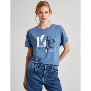 T-shirt met korte mouwen en motief PEPE JEANS. Katoen materiaal. Maten L. Blauw kleur