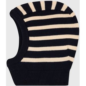 Gestreepte bivakmuts PETIT BATEAU. Katoen wol materiaal. Maten 12/18 mnd - 74/81 cm. Blauw kleur