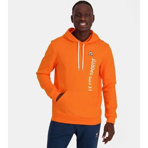 Hoodie met groot logo LE COQ SPORTIF. Katoen materiaal. Maten M. Oranje kleur