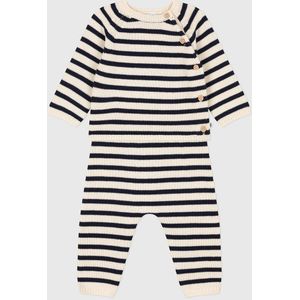 2-delig ensemble in gestreept tricot PETIT BATEAU. Katoen materiaal. Maten 3 mnd - 60 cm. Beige kleur