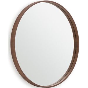 Alaria - Ronde Spiegel - Kastanje Kleur - Fineer Notenhout - Ø80 cm