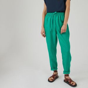 Jogpant in linnen LA REDOUTE COLLECTIONS. Linnen materiaal. Maten 46 FR - 44 EU. Groen kleur