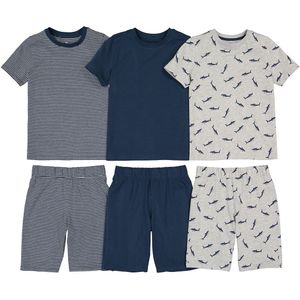 Set van 3 pyjashorts in katoen met haaienprint LA REDOUTE COLLECTIONS. Katoen materiaal. Maten 10 jaar - 138 cm. Blauw kleur