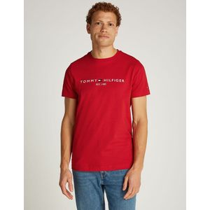 T-shirt met ronde hals en Tommy logo TOMMY HILFIGER. Katoen materiaal. Maten S. Rood kleur