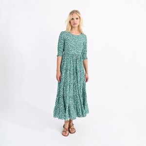 Lange jurk, bloemmotief MOLLY BRACKEN. Viscose materiaal. Maten L. Groen kleur