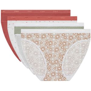 Set van 4 slips coton Pocket DIM. Katoen materiaal. Maten 36/38 FR - 34/36 EU. Rood kleur