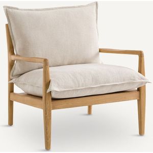 Fauteuil in katoen/linnen, Dilma AM.PM. Linnen materiaal. Maten één maat. Beige kleur